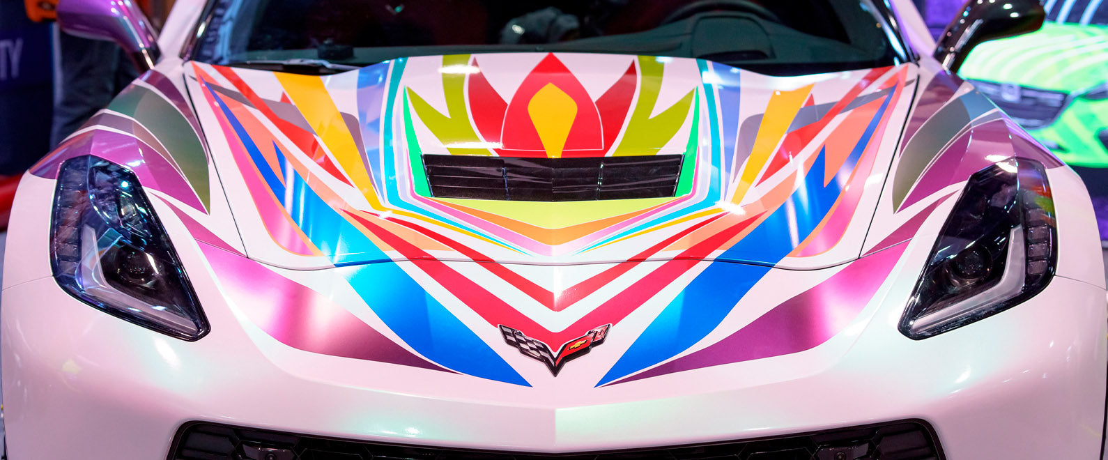 Laminate matte vinyl sections with gloss pieces | TeckWrap