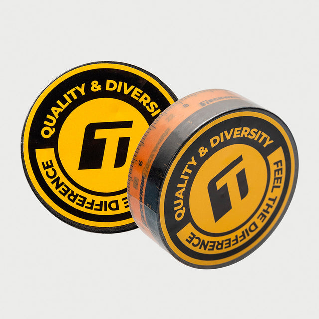 TeckWrap masking tape roll with pre-printed inch and centimeter measurements
