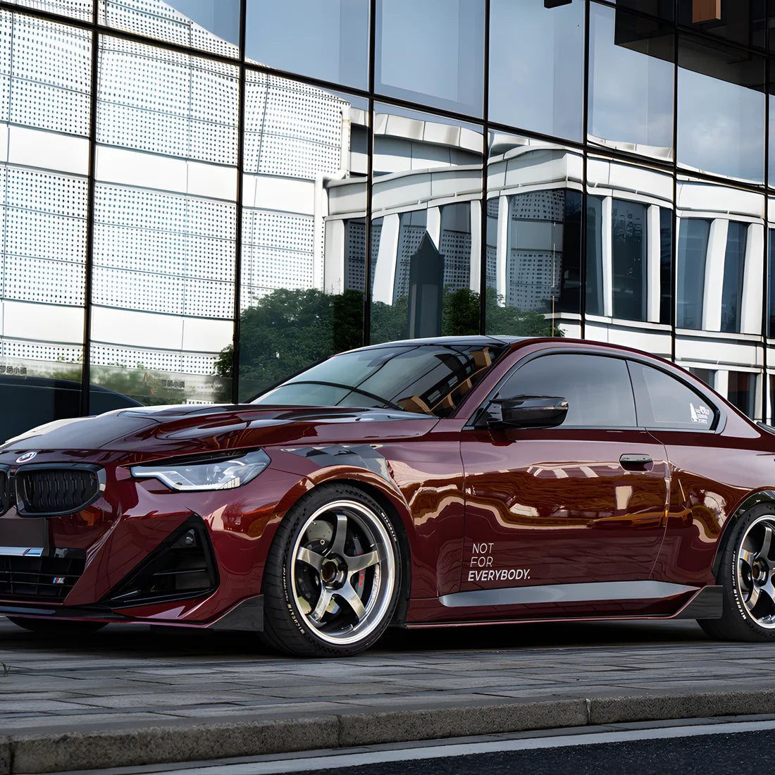 BMWglossy dark red vinyl wrap