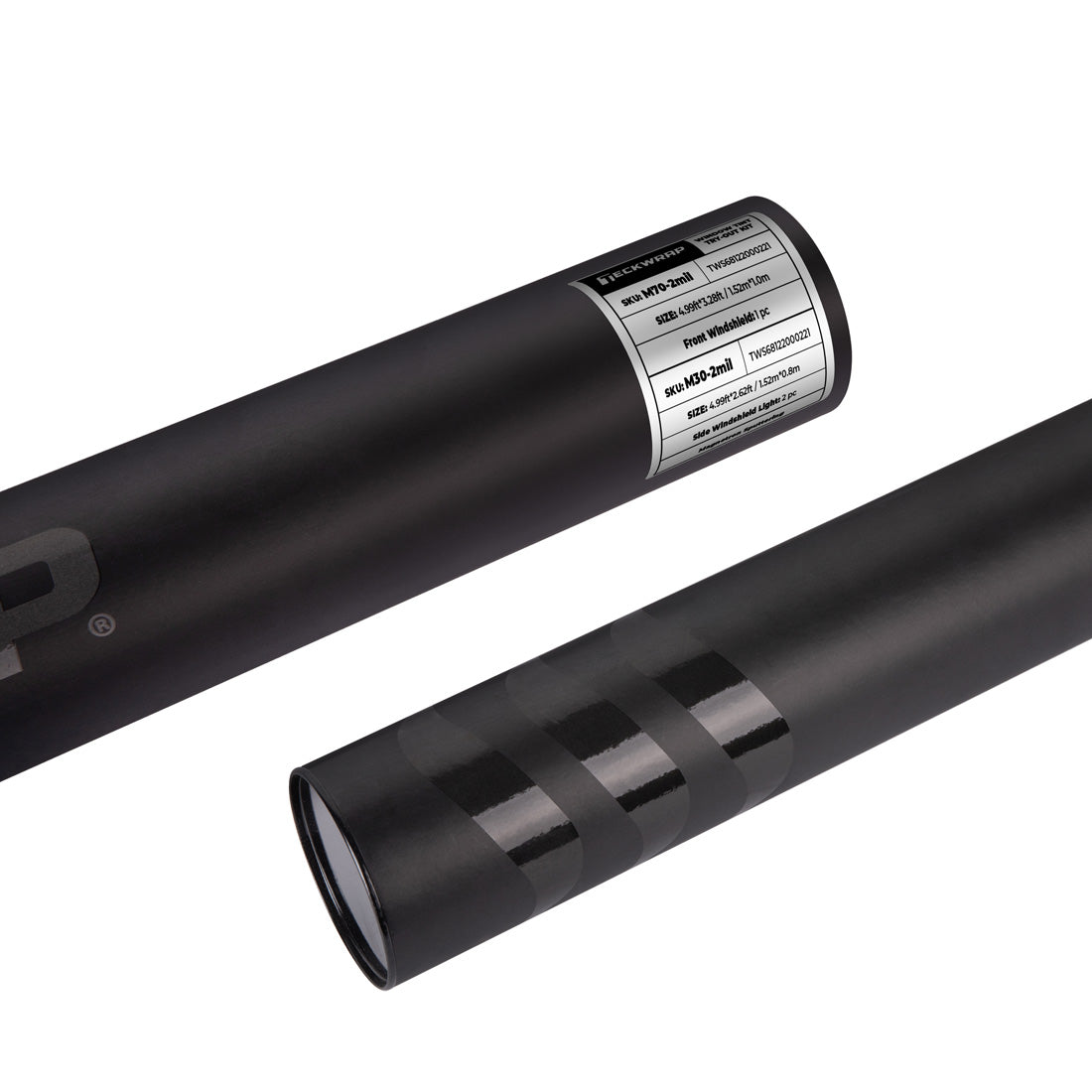 Fortis Series Window Film tube overview: High-quality black cylindrical packaging displaying clear and informative labeling, designed for protection and professional use.