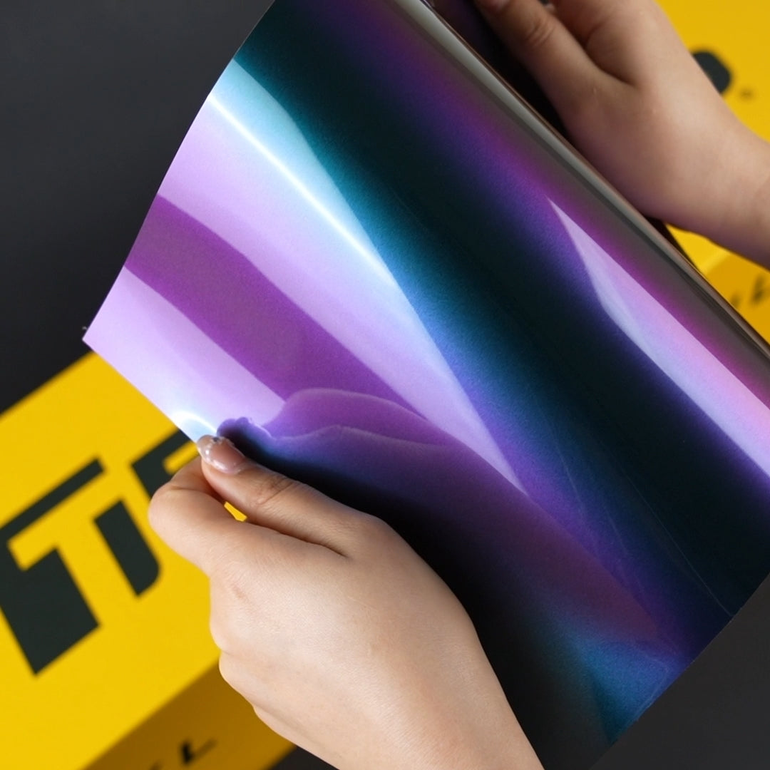 TeckWrap A4 Sample of RD21PRO-HD Purple Flame Vinyl Wrap Sample