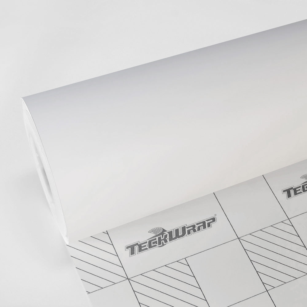 TeckWrap Alaska White SCM02 matte vinyl wrap roll showcasing premium smooth finish and high-performance adhesive liner
