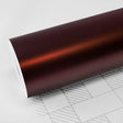 Roll of TeckWrap Satin Burnt Maroon (SMT02) Vinyl Wrap showcasing a deep, satin finish with subtle maroon hues, ideal for sleek car customization.