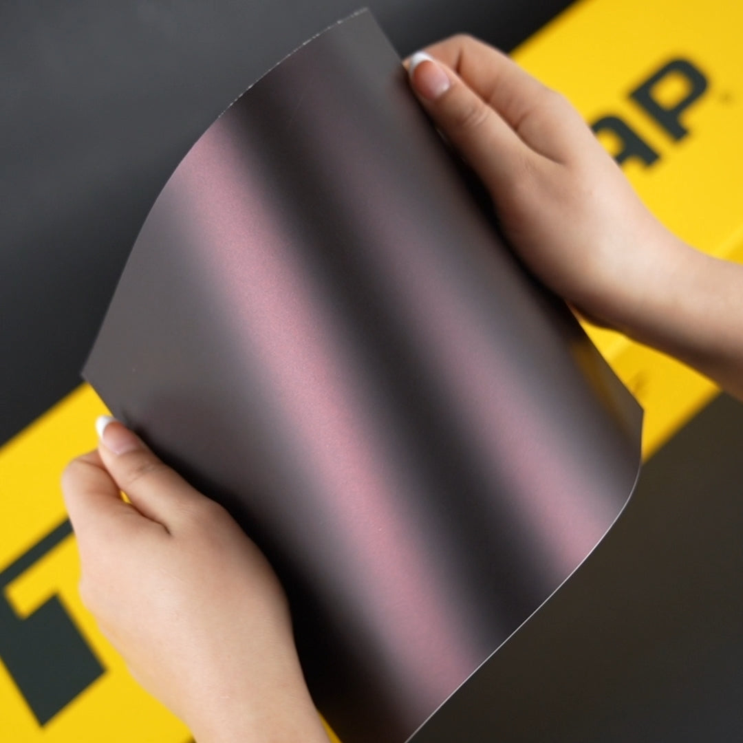 TeckWrap A4 Samples of SMT02 Burnt Maroon Satin Metallic