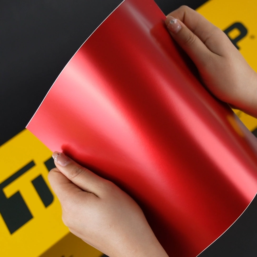 TeckWrap A4 Samples VCH401-S Crimson Red Satin Metallic Vinyl Car Wrap