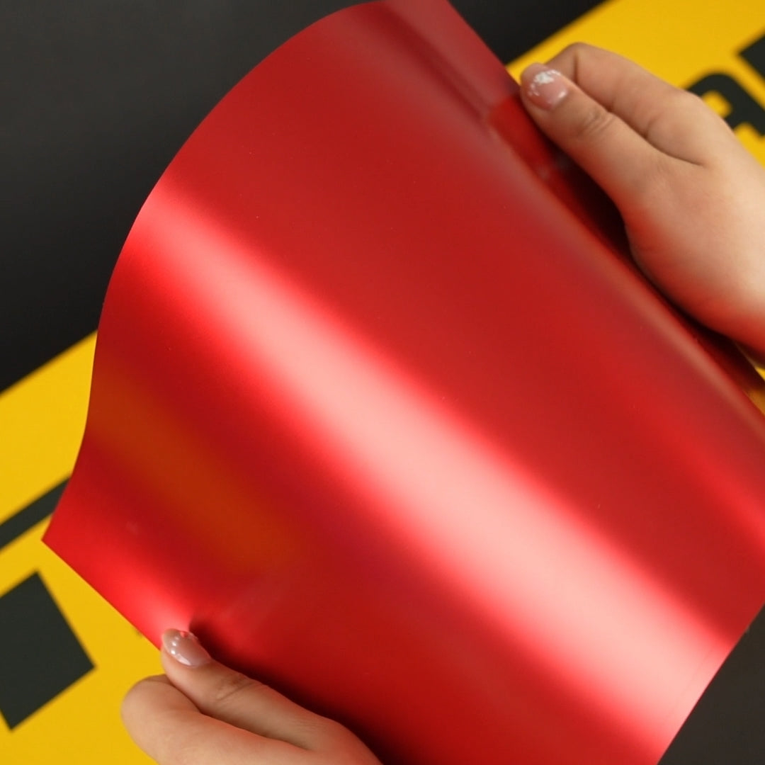 TeckWrap A4 Samples of CH417-S Carmine Red Eggshell Satin Metallic Vinyl Wrap