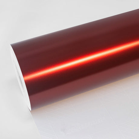 TeckWrap Satin Sangria Red (VCH422-S) vinyl wrap roll with a smooth satin metallic finish – premium car wrapping film.
