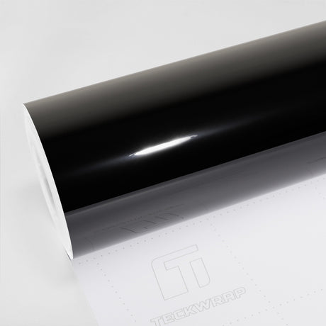 TeckWrap Mirror Black Supreme Vinyl Wrap CG01-Pro+, high-gloss mirror finish car wrap film for sleek automotive styling and professional installation