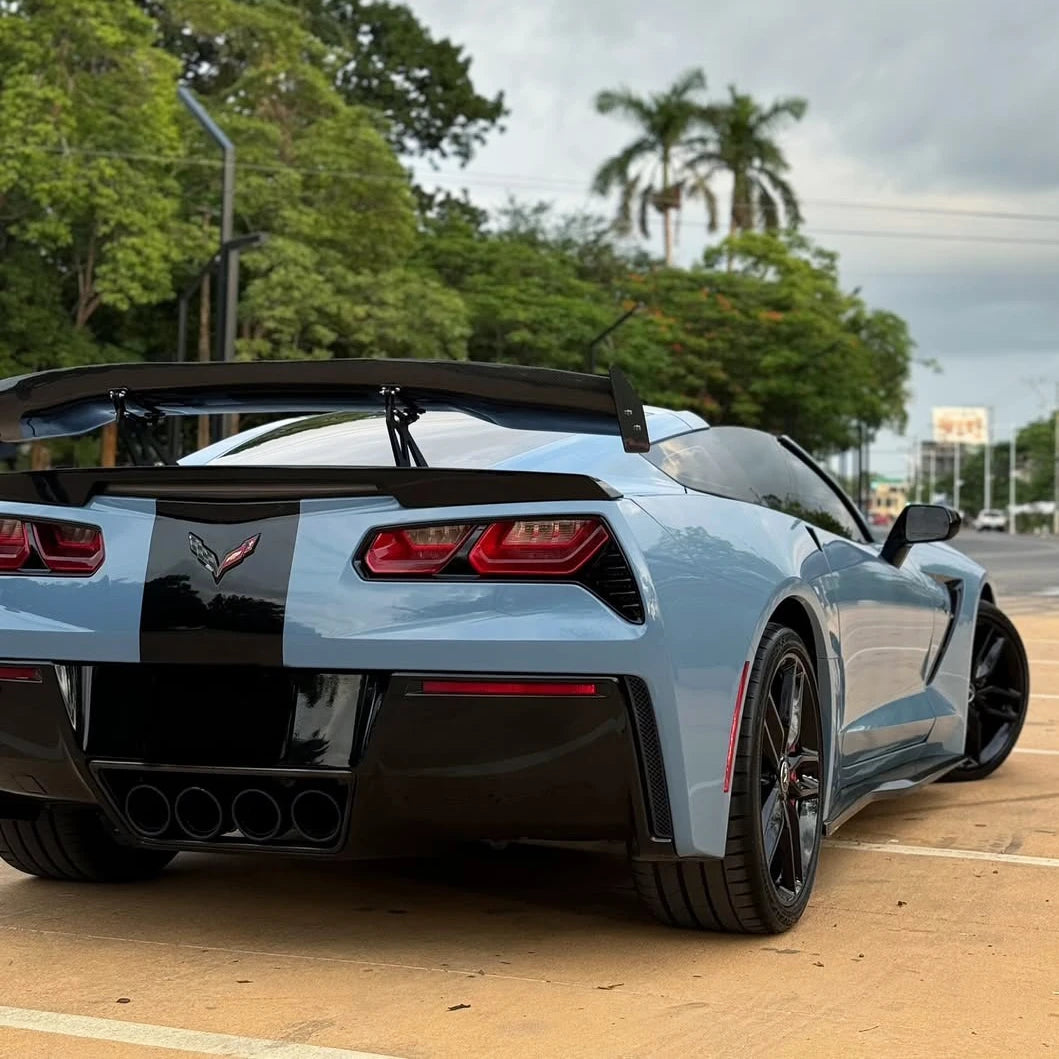 High Gloss China Blue Vinyl Wrap Back View