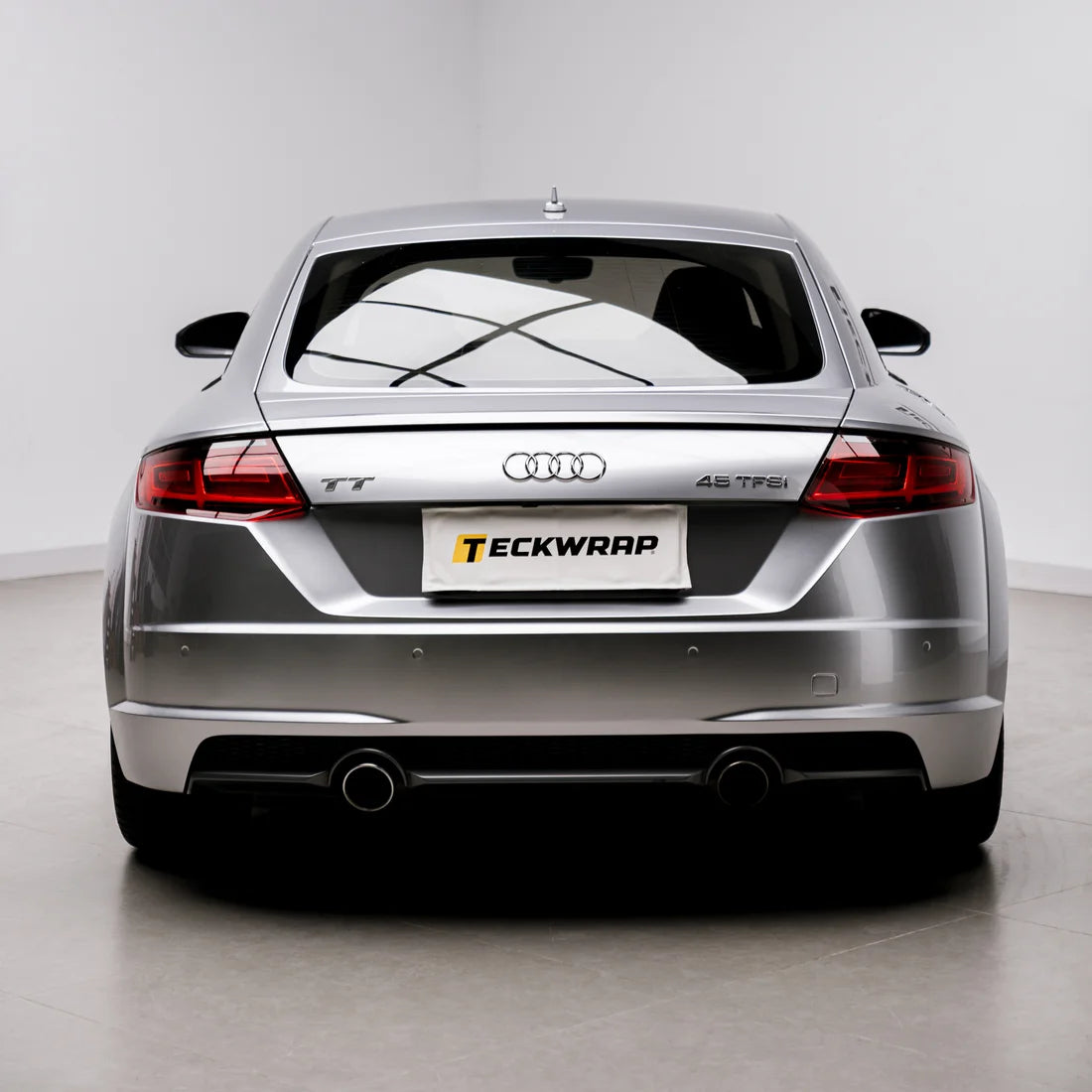 Back view of a Audi in Gloss Metallic Stellar Silver PPF
