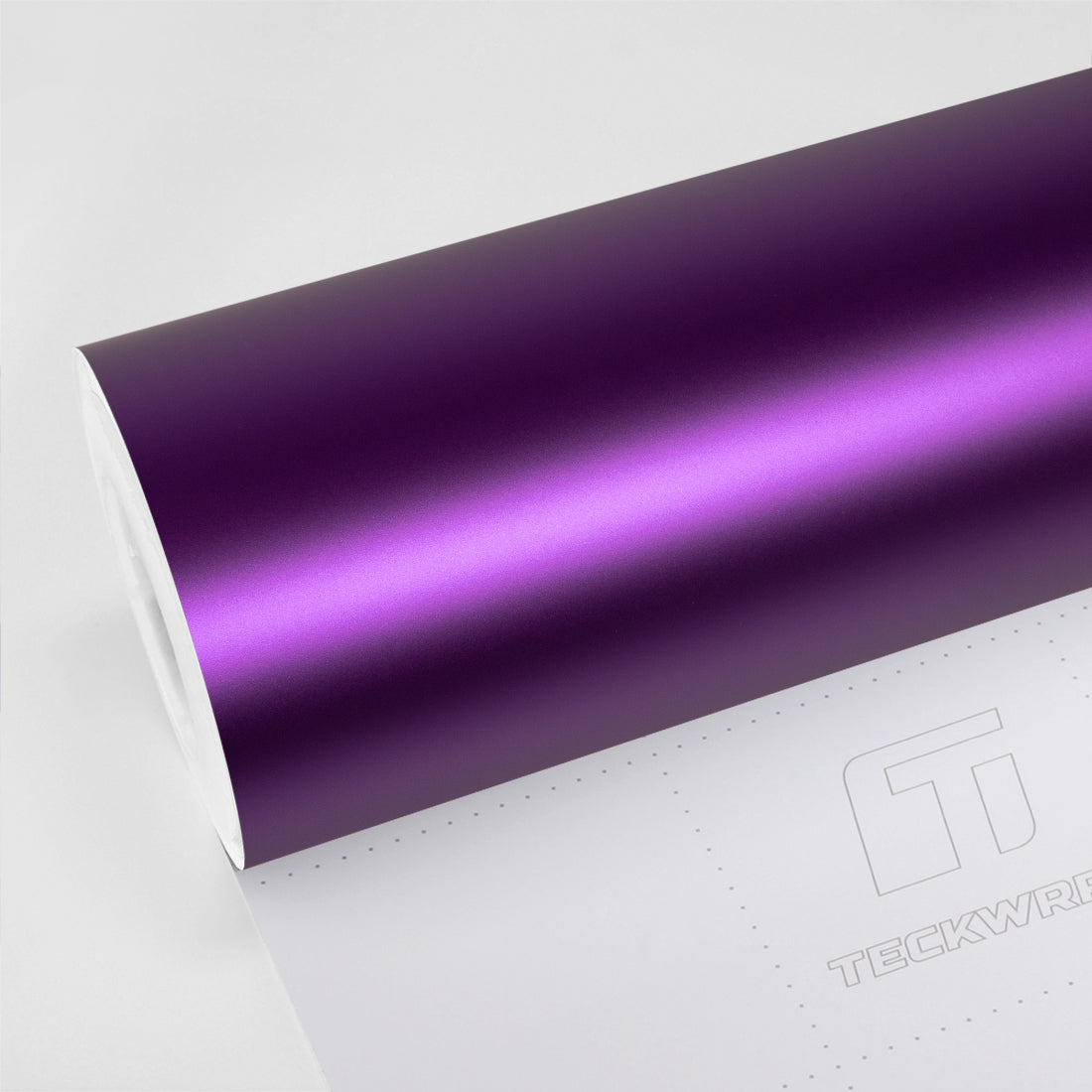 Roll of TeckWrap Deep Lavender (SMT20) satin matte vinyl wrap with branded backing paper