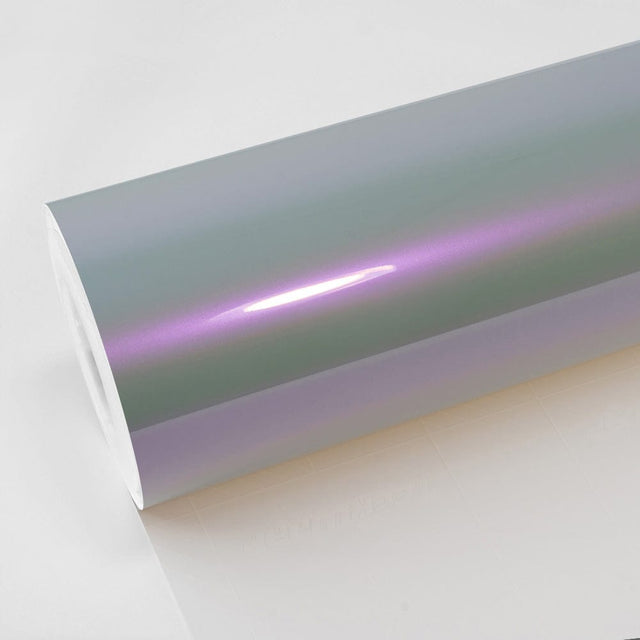 TeckWrap Frosted Tulip DS07-HD gloss vinyl wrap roll with soft gradient finish reflecting light in lilac and mint hues