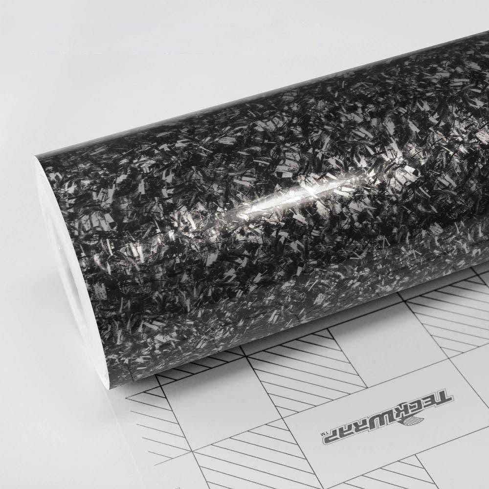 Forged Gloss Carbon Fiber Black Car Vinyl Wrap Air Release Sticker Sheet  Film 