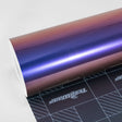 TeckWrap Purple Sunset (RD20PRO-HD) gloss chameleon metallic vinyl wrap roll displaying a smooth gradient of purple to copper tones.