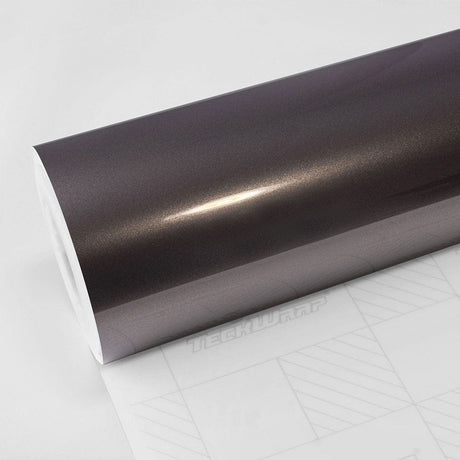 Ash Grey (RB13-HD) Gloss Vinyl Wrap roll by TeckWrap showcasing its smooth texture and refined metallic shine.