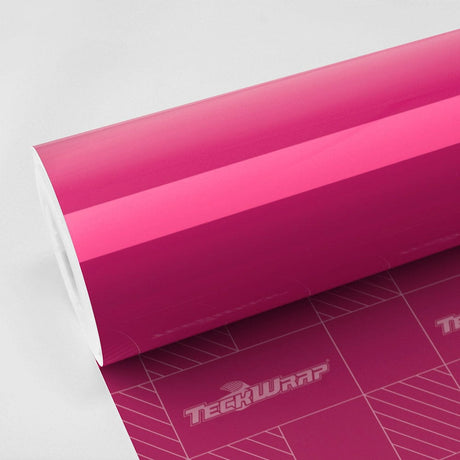 Glossy TeckWrap vinyl roll in vibrant Berry Red (CG49-HD) finish for car wrapping