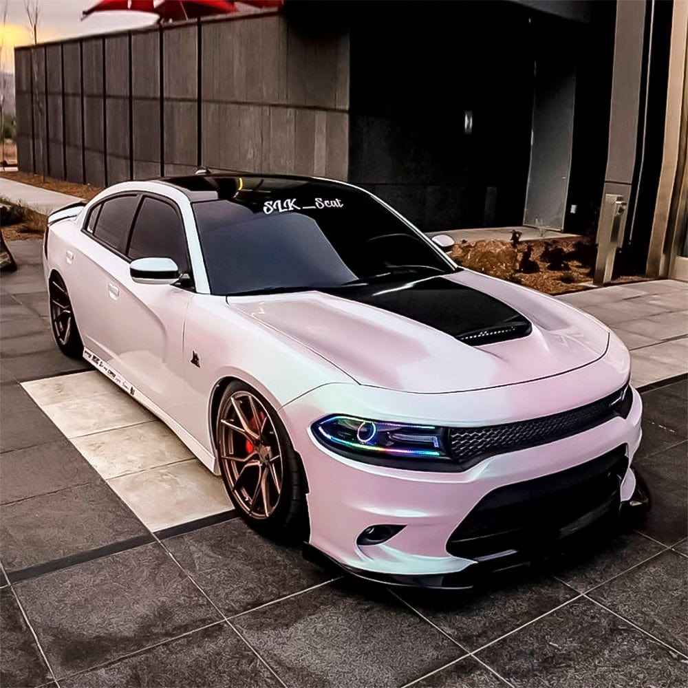 Fully custom designed and wrapped Dodge scat pack. Gloss pink