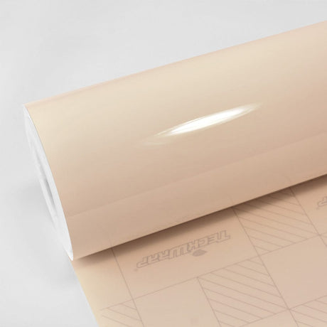 Ivory Cream (CG26-HD) Vinyl Wrap Gloss roll by TeckWrap, showcasing its smooth, luxurious finish and subtle gloss.