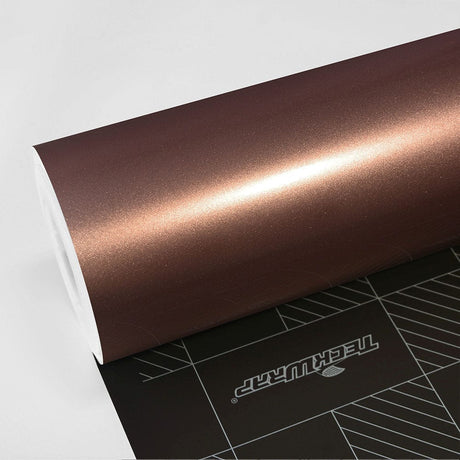 TeckWrap Copper Bronze (HM15-HD) Gloss Vinyl Wrap Roll, showcasing its metallic shine under studio lighting.
