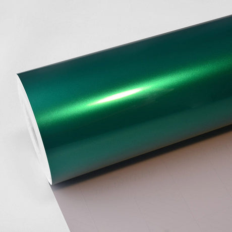 TeckWrap Ocean Green (RB18-HD) Gloss Vinyl Wrap roll, presenting a stunning turquoise gloss finish with reflective depth.