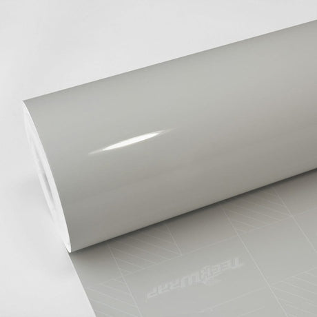 Pale Celadon (CG30-HD) Gloss Vinyl Wrap Roll by TeckWrap, showcasing its smooth, reflective finish and soft grey-green hue.