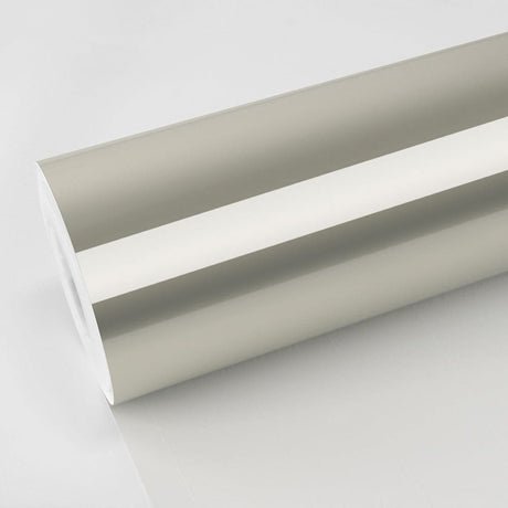 Glossy Silver Fern (RB31-HD) TeckWrap vinyl wrap roll showcasing reflective, luxurious silver finish.