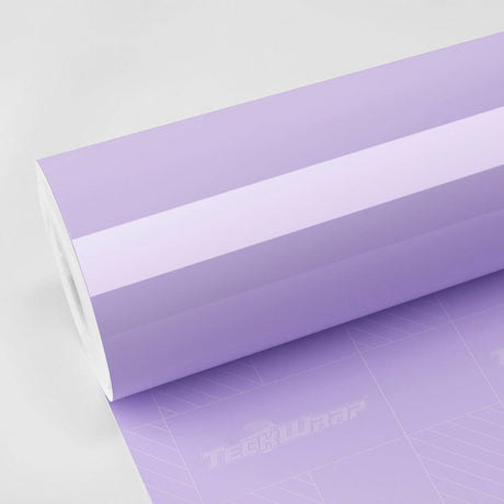 TeckWrap Spanish Lavender CG48-HD gloss vinyl wrap roll showcasing vibrant pastel purple color with high-gloss finish