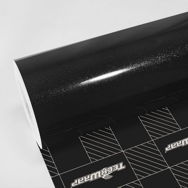 TeckWrap Ebony Sparkle CK202-HD gloss vinyl wrap roll with metallic glitter finish for premium car wrapping