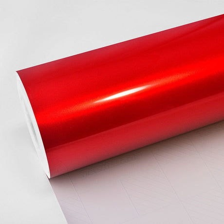 TeckWrap True Blood (GAL01R-HD) Vinyl Wrap in vibrant high-gloss red, showcasing a metallic finish ideal for striking vehicle transformations.