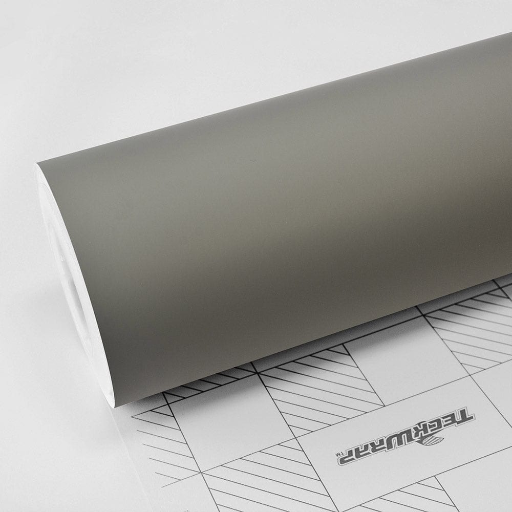 TeckWrap Matte Lizard Grey (SCM23-R) vinyl wrap roll showcasing its smooth, sophisticated matte finish.