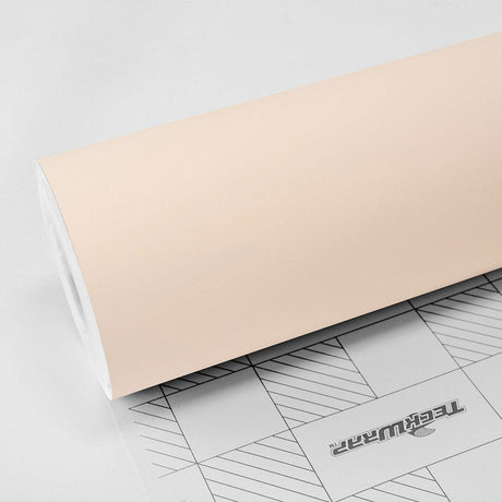 Vanilla Cream (SCM26-R) Matte Vinyl Wrap Roll by TeckWrap, showcasing smooth, soft cream color
