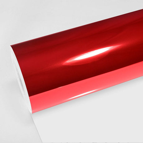 Cherry Red Chrome Vinyl Wrap Roll by TeckWrap, Glossy Mirror Finish (CHM04-HD)