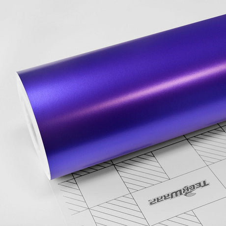 Close-up of Violet Purple (VCH416-S) Satin Vinyl Wrap by TeckWrap, showcasing its rich, vibrant purple hue and smooth satin finish.