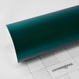 Close-up roll of TeckWrap Pine Green (SMT13) Satin Vinyl Wrap, showcasing its sleek matte finish.