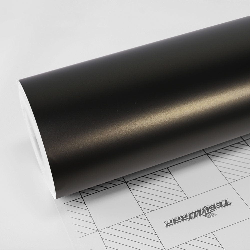 TeckWrap Mineral Grey (SMT01) Satin Vinyl Wrap roll showcasing its smooth texture and refined metallic finish.