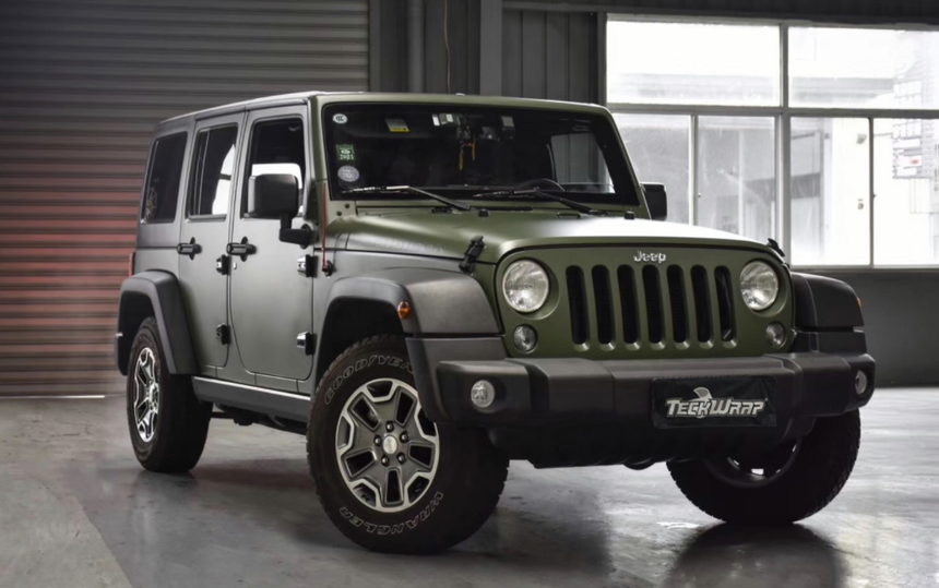 Wrap Jeep grill in one piece of vinyl wrap film