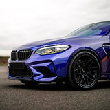BMW M2 wrapped in TeckWrap Deep Blue RB02-HD vinyl wrap showing glossy metallic finish and front grille detail
