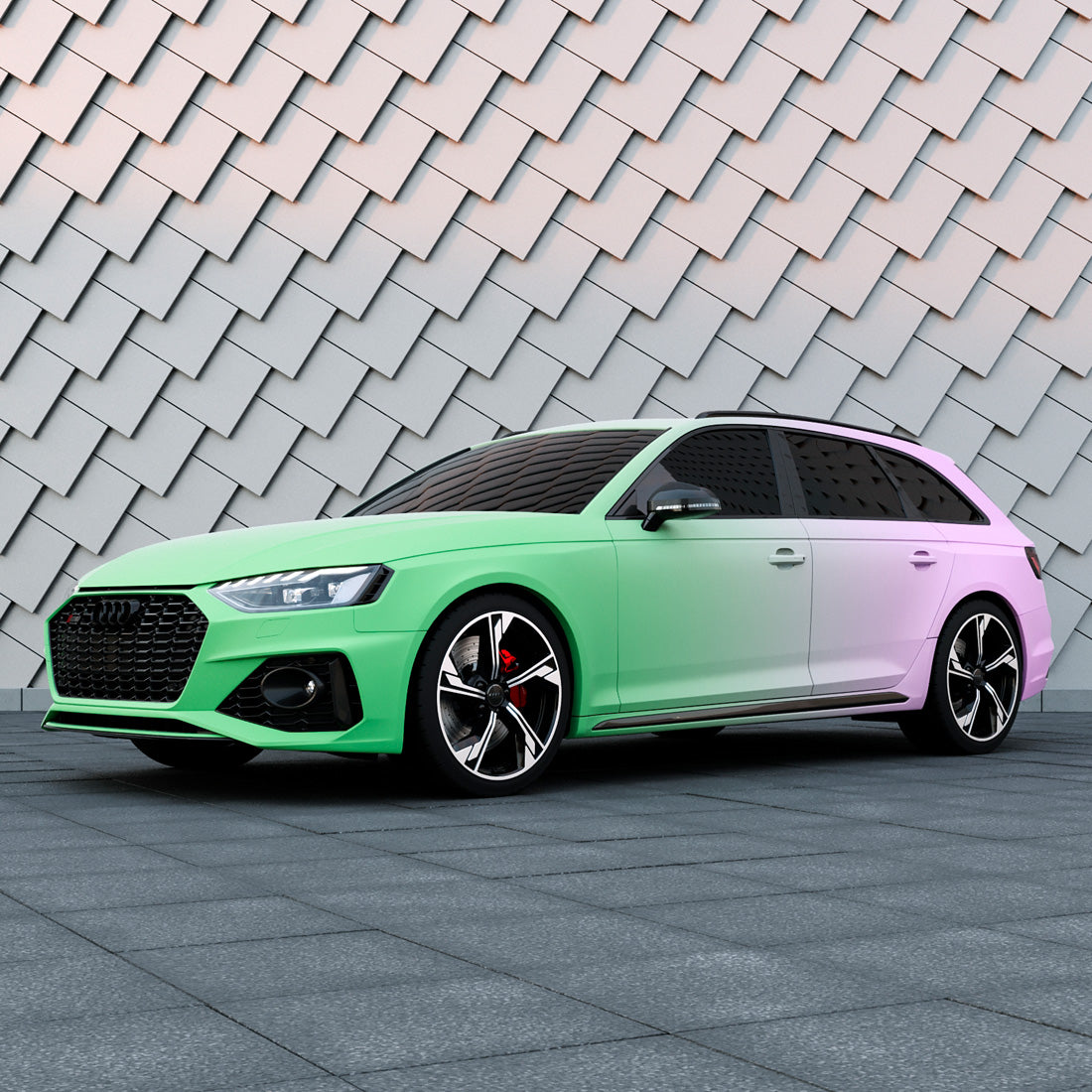 Purple to Green Gradient Custom Printed Vinyl Wrap
