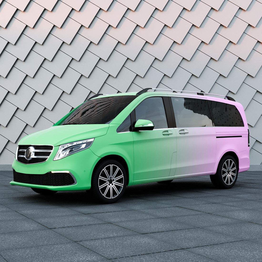 Purple to Green Gradient Custom Printed Vinyl Wrap