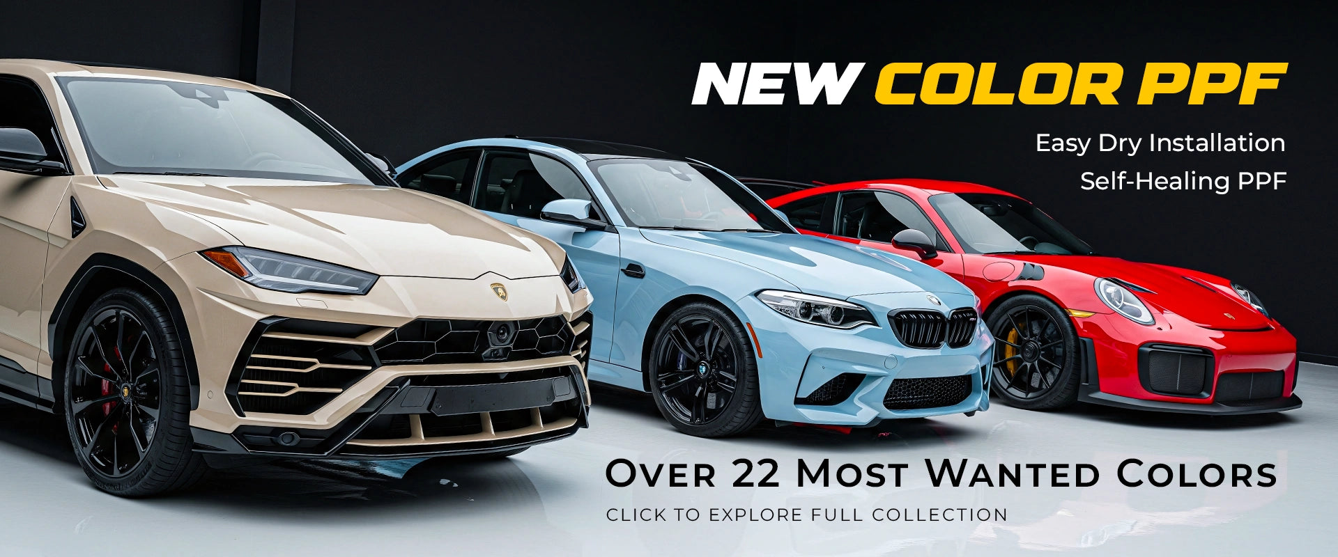 New Color PPF — easy dry installation, self-healing paint protection film in over 22 colours