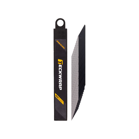 Pack of TeckWrap 9mm 30° spare blades with exposed stack, designed for accurate wrap installation and fine cuts