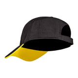 Back of teckwrap Black and yellow cap on a white background