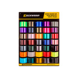 Display of colorful vinyl wraps with Heckwrap branding on a white background