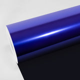 TeckWrap Nova Blue CHM26-HD chrome vinyl wrap roll featuring a high-gloss metallic blue finish for premium car customization and a reflective mirror-like appearance.