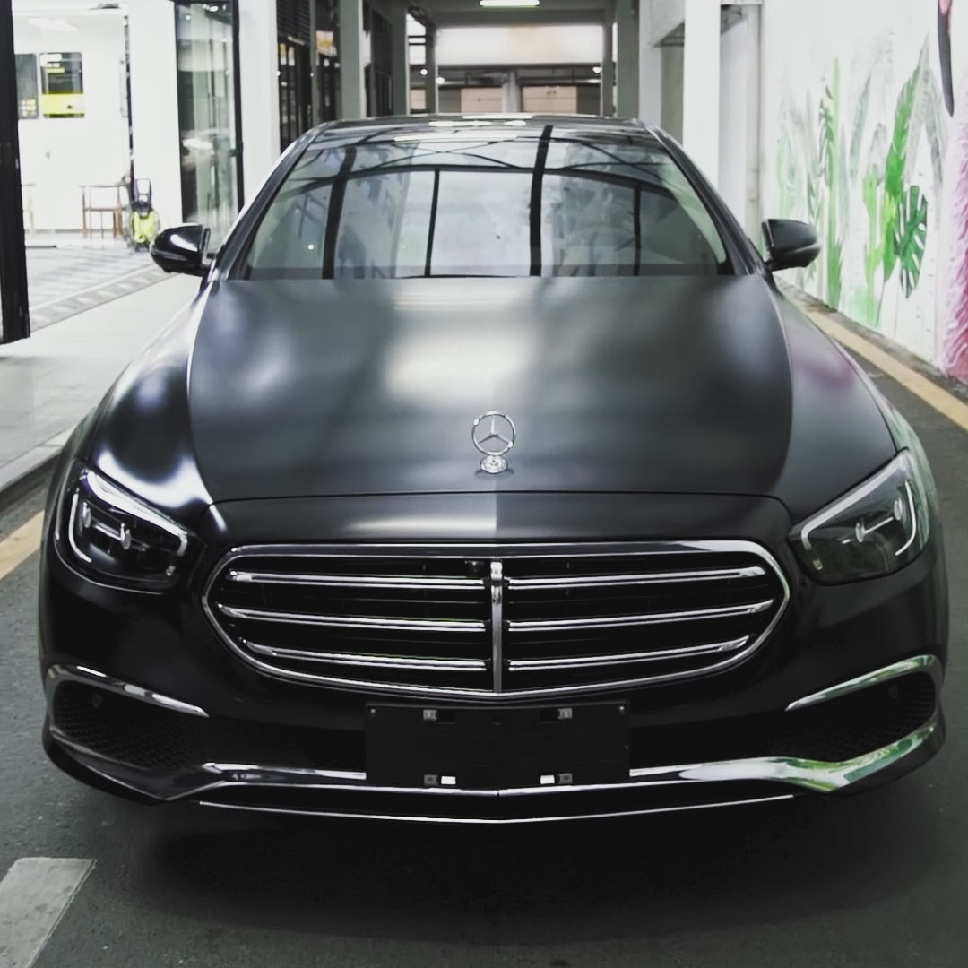 black matte satin merc mercedes dechrome dark