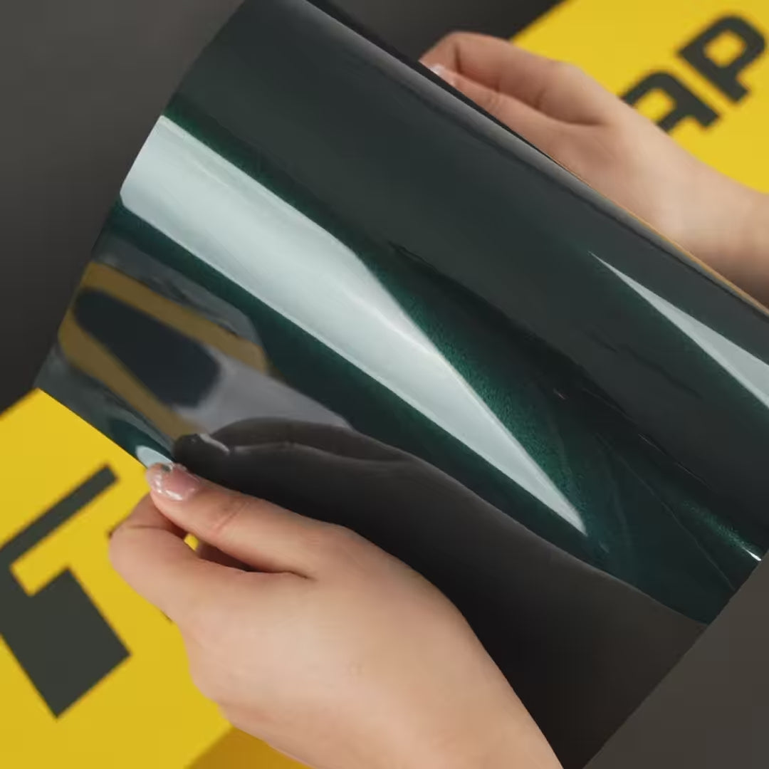 High-Gloss Metallic Green Black Vinyl Wrap – Teckwrap International
