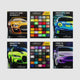 TeckWrap Display Set 2024 – car wrap vinyl film showcase with color charts and promotional posters featuring vibrant wrapped vehicles