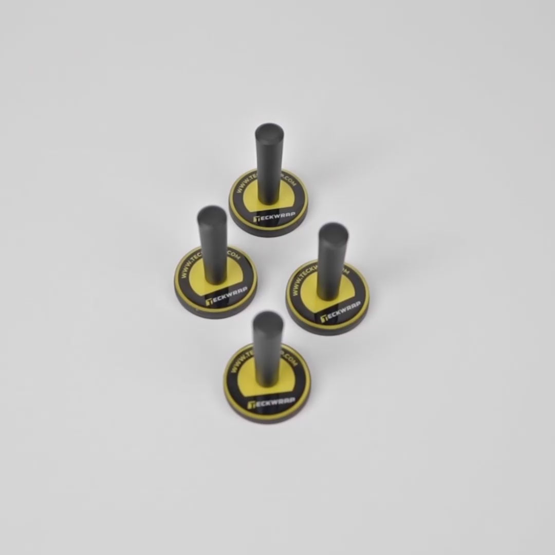 TeckWrap vinyl wrap magnets set of 4 with strong holding power, black and yellow design, perfect for securing vinyl films during car wrap installation – available in 4 to 8 pieces