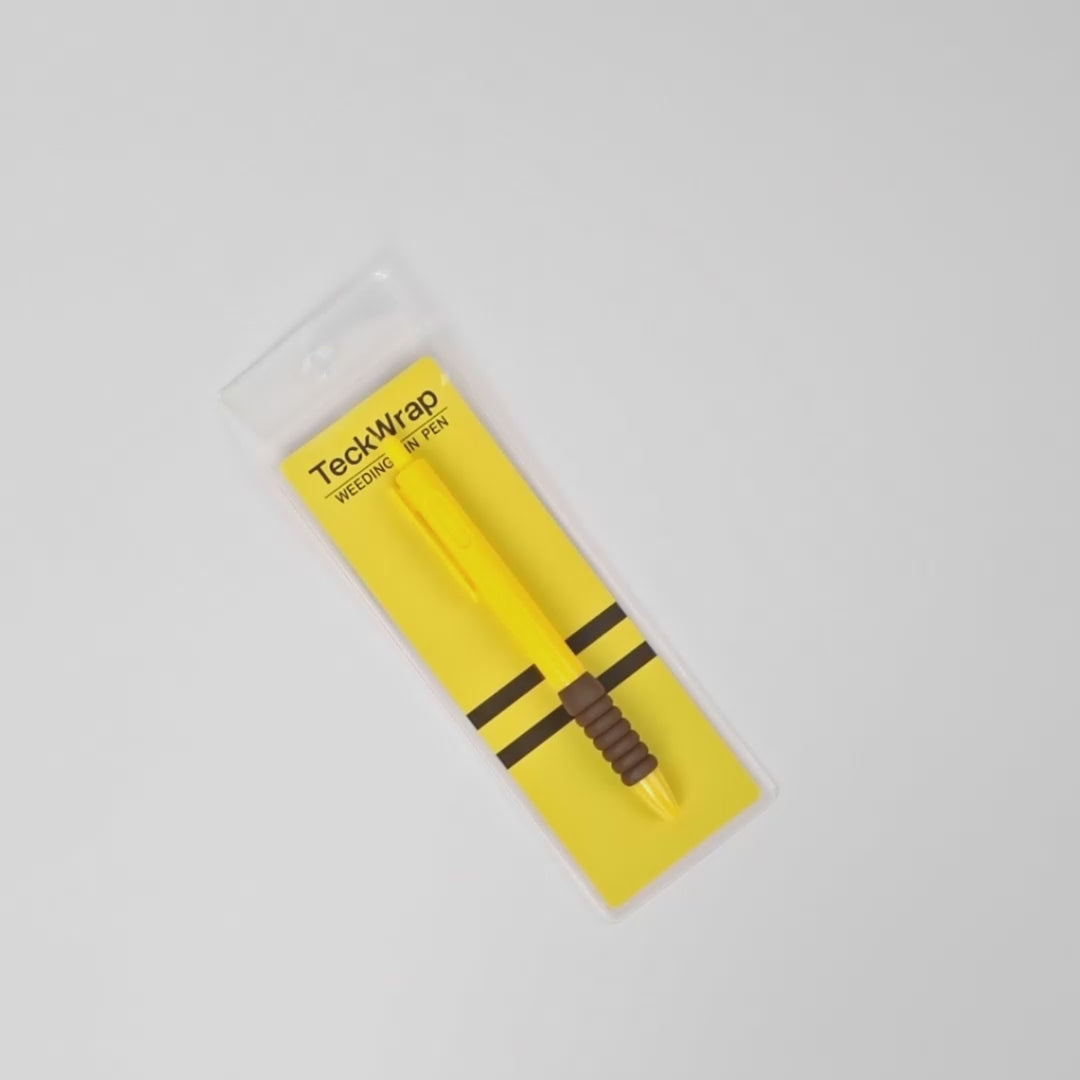 TeckWrap Air-Release Pen Tool in yellow, precision weeding and bubble-free application pen for vinyl wrap and car wrapping projects