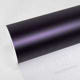 Satin Metallic Black Tulip Vinyl Wrap SMT22 roll with dark black-purple finish on TeckWrap backing liner